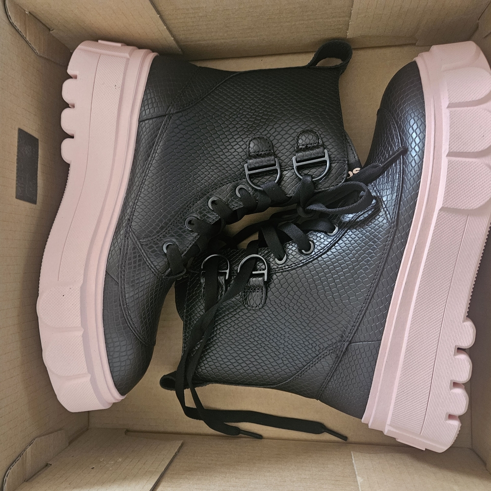 Black and Pink Women's Boots